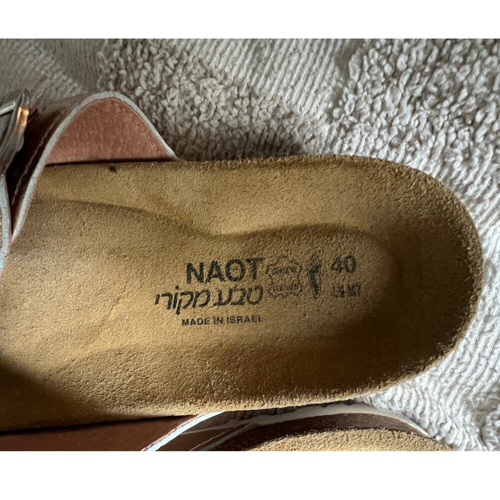 NAOT Santa Barbara Women's Sz 40 / 9 Rose Gold Leather Sandals Slide Shoe Boho - Picture 2 of 6